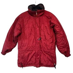 Patagonia Women's Parka Jacket Red Burgundy Size Small Mid Length Insulated coat